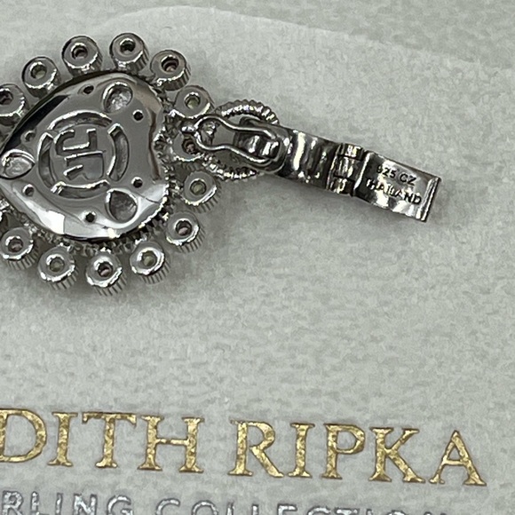 Vintage Judith Ripka Sterling Silver Heart Enhancer Pendant with Mother of Pearl - Picture 2 of 16